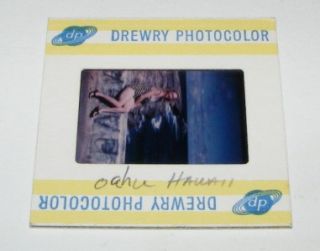Photo Slide of a Pin Up Swimsuit Woman at Laie Point in Oahu, Hawaii