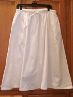 40W Plus Size Lane Bryant White Woven Cotton Skirt