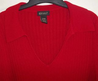 Lane Bryant Rich Deep Red Nice Collar Long Sweater 22 24 2X