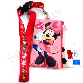 Disney Minnie Mouse iPhone Size Pouch and Lanyard in Pink