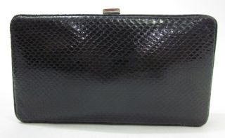 LAMBERTSON Truex Black Python Small Clutch Handbag