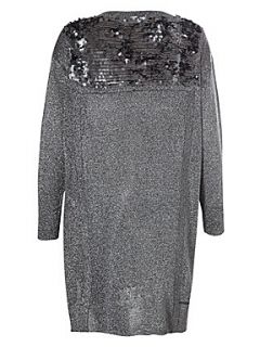 French Connection Crystalised knits dress Silver   