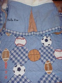 Sports Baseball Football Crib Quilt Bedding Set $200