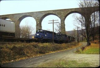 Slide B&M 329 on D&H under Starrucca Viaduct Lanesboro PA 11/4/85