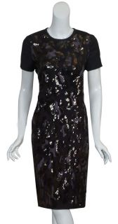 Tory Burch Black Larissa Sequin Embroidery Dress 6 New