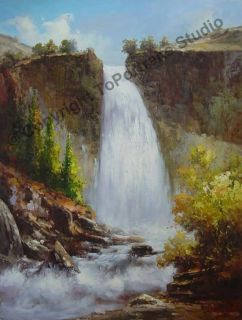 Abstract Large Waterfall Original Canvas Oil Painting