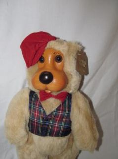 Raikes Bear Papa 1st Fathers Day w Red Hat Plaid Vest 1991 Hang Tag 9