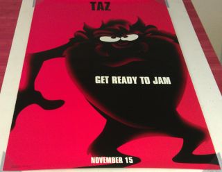 Space Jam Movie Poster 2 Sided Original Taz 27x40
