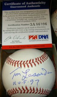 Tommy Lasorda Autograph Signed MLB Baseball HOF PSA DNA