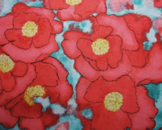 Michael Miller Worn Poppy Poppies Red Laura Gunn Fabric Yard