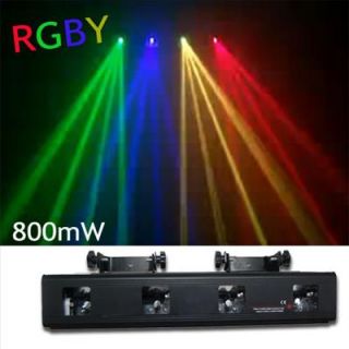 4Colors Red+Green+Blue+Yellow 4 Lens DMX512 Laser Stage Light Party