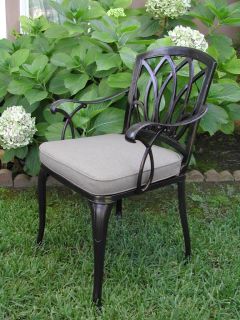 Two Cast Aluminum Outdoor Patio Furniture Arm Chairs C