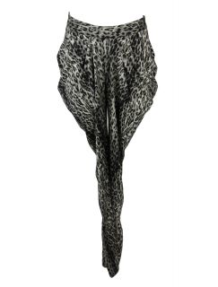 Nieves Lavi Womens Leopard Jeanie Blousy Silk Zip Back Pants 2 $305