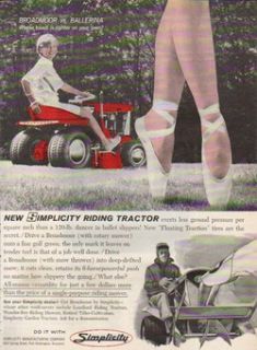 1964 Simplicity Broadmoor Garden Lawn Tractor Mower Ad