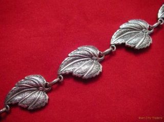 Danecraft Solid Sterling Silver Leaf Link Necklace