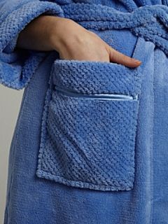 Linea Cosy soft robe with hood Blue   