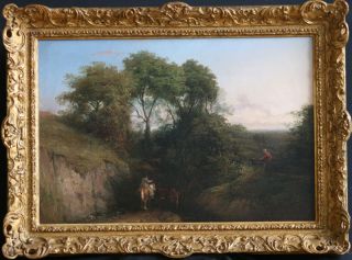 Thomas Baker Leamington 18091869 British Art Oil Painting 1850 Antique