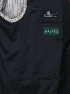 Ralph Lauren Blazer Navy Blue Brass Logo Buttons Wool 40s Perfect