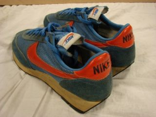 Vtg 70s Nike LDV Sz 8 Blue Orange Running Track Shoe USA Made Pinwheel