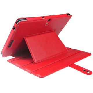 Red Leather Keyboard Case for Asus Eee Pad Transformer TF300 TF300T 10