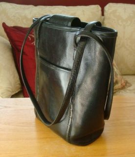 Brighton Black Leather Large Bucket Bag with Silver Embossed Stones
