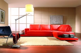 Modern Contemporary Red Italian Leather Sectional