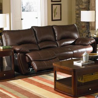 Clifford Brown Leather Double Reclining Sofa by Coaster
