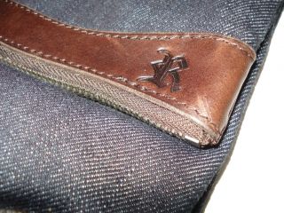 Ralph Lauren Polo Denim Leather Rugby Clutch Purse Bag