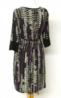 Susan Lawrence Size M Empire Purple Black Gray Slinky Stretch Knit