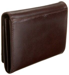 Leatherbay Accordian Ladies Leather Wallet w Croc Design Brown