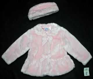 Le Top Velvet Angel Pink Faux Fur Coat Hat Set 4 6
