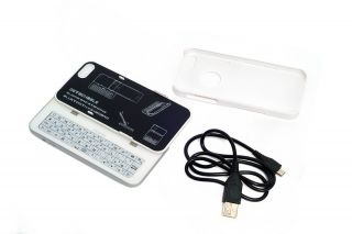 White iPhone 5 Wireless Bluetooth Keyboard with Detachable Case