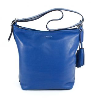 Coach Legacy Leather Duffle Cobalt Blue Shoulder Bag Purse New