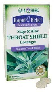 Sage Aloe Throat Shield Lozenges 20 loz Gaia Herbs