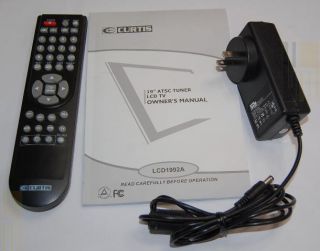 Curtis 19 LCD TV ATSC Tuner 720P LCD1992A HDTV TV