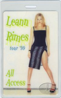 Leann Rimes 1999 Laminated Backstage Pass