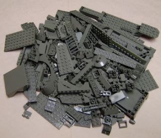 Lego Lot 1 lb Old Dark Grey Base Plates Bricks Slope Wedge Gray Star