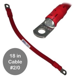 AWG 2 0 Red Battery Interconnect Cable 18  with 3 8  Lugs