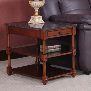 Leick Stone Terrace Granite Tier End Table in Russet 10707