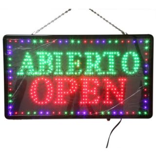 Large LED Abierto Open Business Sign with Motion Switch 27 2x15 5 U s