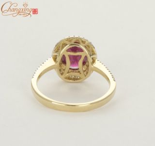 New Natural 2 35ct Red Ruby Diamond Solid 14k Yellow Gold Engagement