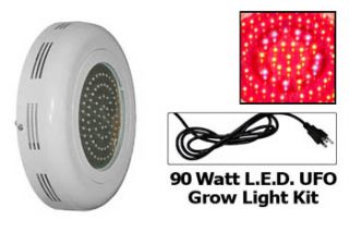 New 90W w Watt All Red Spectrum LED Hydroponic Grow Light UFO Lamp Kit