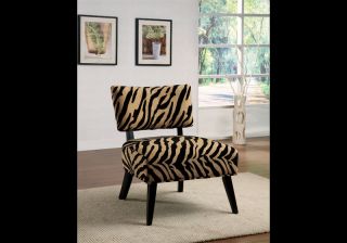 Zebra Print Fabric Oversized Leisure Accent Chair