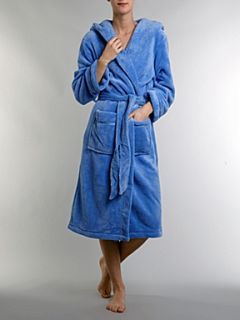 Linea Cosy soft robe with hood Blue   