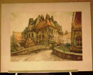 Limited Edition 1920s Signed Numbered Stone Lithograph