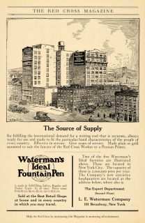 1917 Ad Watermans Ideal Fountain Pen Factories WWI   ORIGINAL