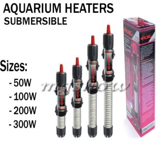 50 100 200 300W Submersible Adjustable Aquarium Heater Thermostat Fish