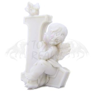 Cherub Angel Small White Wall Decor Cake Topper TR5553 Shelf Sitter