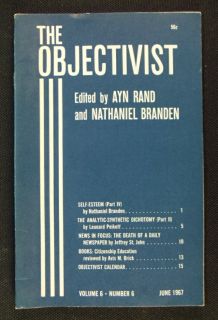 1967 Ayn Rand The Objectivist V 6 6 Leonard Peikoff