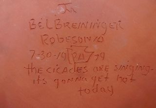 Orig Early Lester Breininger Redware Charger Signed Dated Soldier